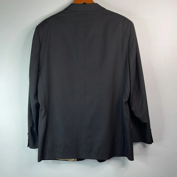 VINTAGE Wm. H. Leishman Mens Black Pure Wool 3 Button Single Breasted Jacket 42R - Picture 6 of 12